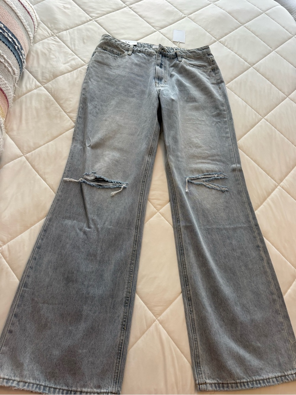 Women's 90s Wide-Leg Distressed Jeans